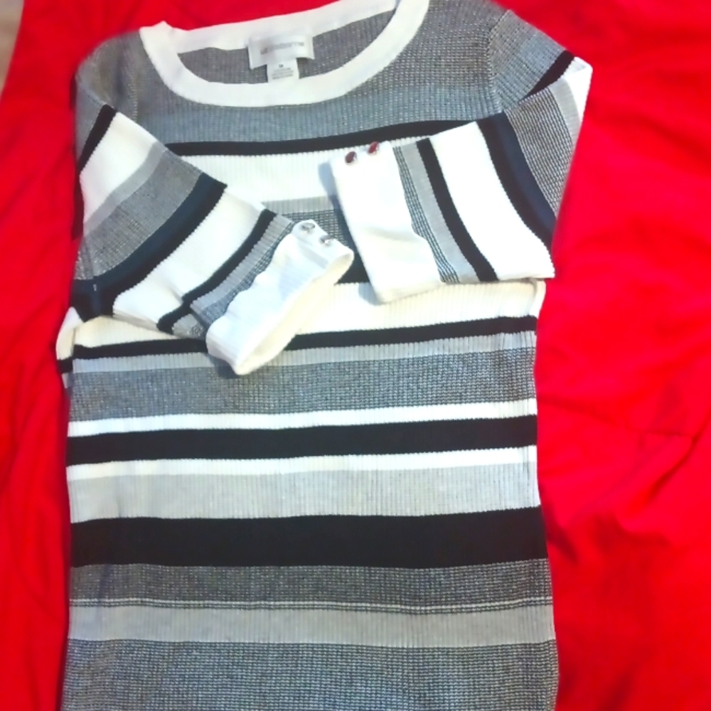 Striped Short Sleeved Sweater